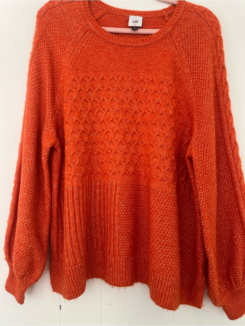 CAbi Harvest Crew Neck Pullover Sweater #4038 Chunky Size Large - Picture 3 of 15